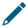blue symbol for editing and writing