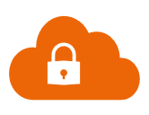 orange symbol for secure cloud storage