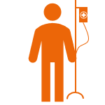 orange symbol for a patient